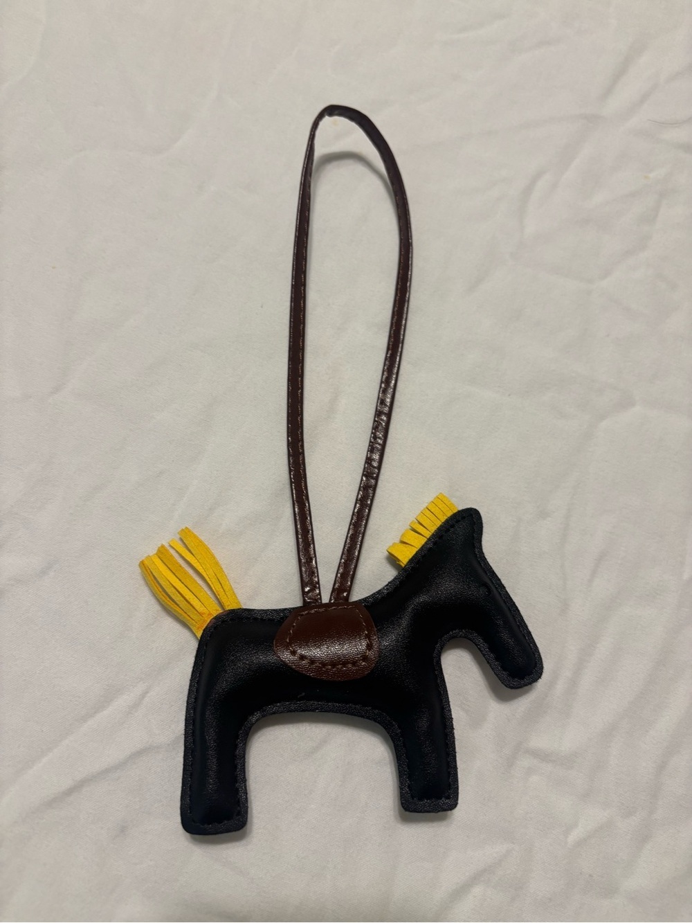 Black Horse Bag Charm with Yellow Mane
